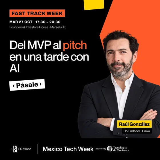 Portada del taller Crea tu pitch usando AI con Raúl González, Cofundador · Uniko