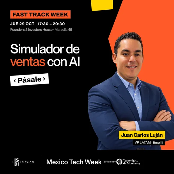 Portada del taller Que no te congele el "está caro": practica tus ventas con IA con Juan Carlos Luján, VP LATAM · Emplifi